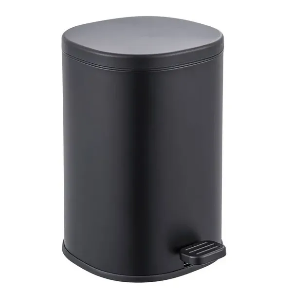 Відро для сміття з плавним закриттям овальне Zerix Prime-TC0105 Black 5л колір чорний (ZX5902)