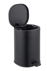 Відро для сміття з плавним закриттям овальне Zerix Prime-TC0105 Black 5л колір чорний (ZX5902)