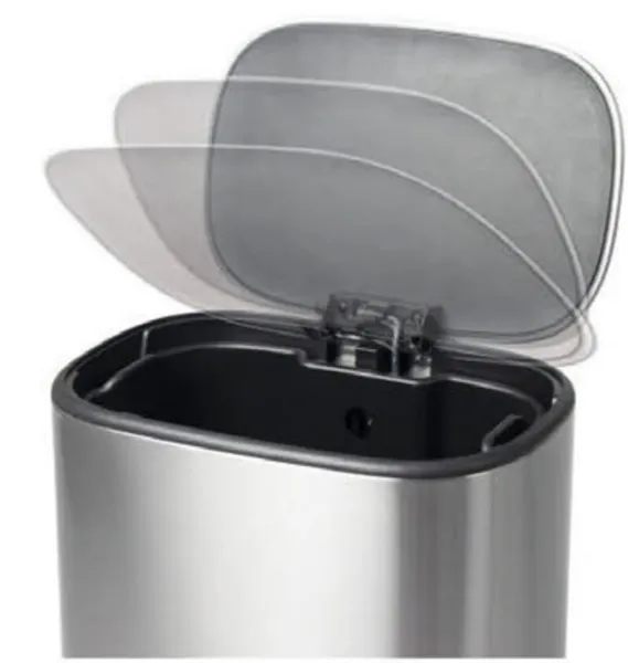 Відро для сміття з плавним закриттям овальне Mixxus Premium Diverse-TC0105 SS Color 5л колір наржавійка (MI7078)