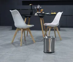 Відро для сміття з плавним закриттям прямокутне Mixxus Bevel-TC0105 SS Color 5л колір наржавійка (MI7086)