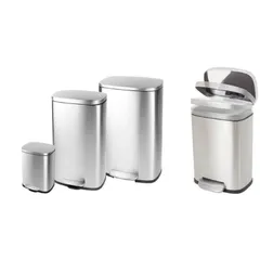 Відро для сміття з плавним закриттям прямокутне Mixxus Bevel-TC0105 SS Color 5л колір наржавійка (MI7086)