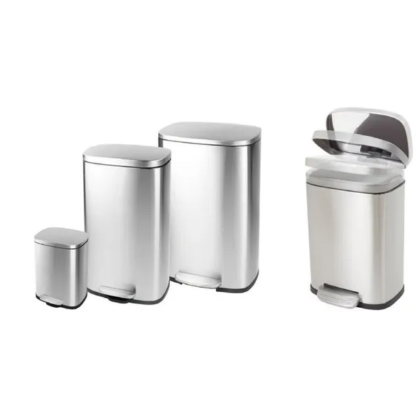 Відро для сміття з плавним закриттям прямокутне Mixxus Bevel-TC0105 SS Color 5л колір наржавійка (MI7086)
