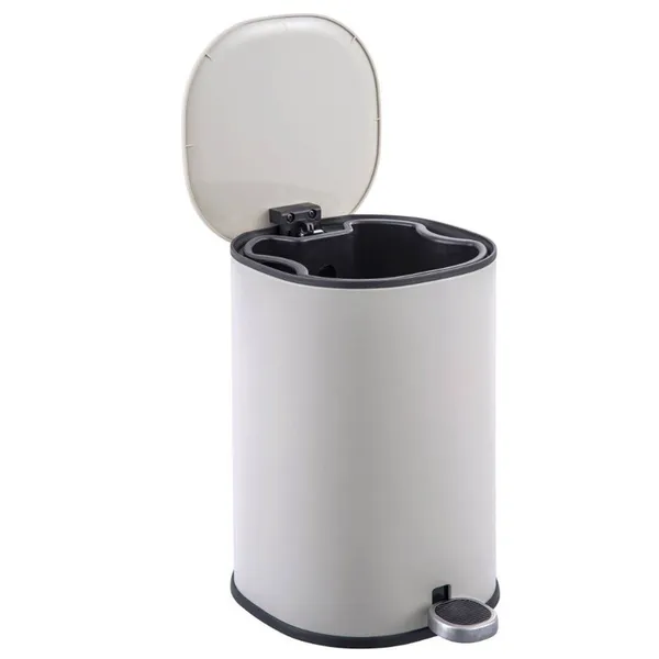 Відро для сміття з плавним закриттям овальне Zerix Prime-TC0105 White 5л колір білий (ZX5901)