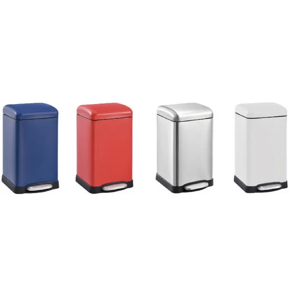 Відро для сміття з плавним закриттям квадратне Mixxus Style-TC0106 SS Color 6л колір наржавійка (MI7092)