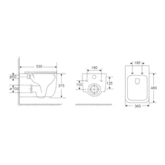 Унітаз підвісний Mixxus Premium Diverse-0301-T1 530x365x373mm, система змиву Tornado 1.0 (MP6477)
