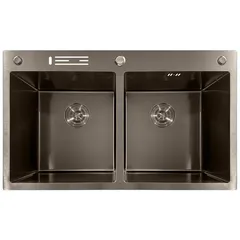 Мийка з нержавіючої сталі MIXXUS MH8350-DK NANO-BLACK (3.0/0.8) колір графіт (MI7053)