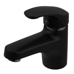 Змішувач для умивальника Plamix Fidel-001 SET Matte black (з підведенням) (PM0660)