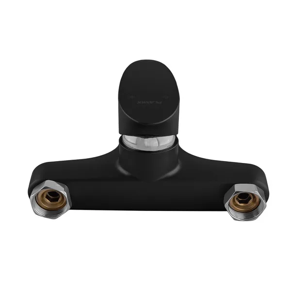 Змішувач для ванни Plamix CEZAR-009 EURO SET Matte black, зі шлангом, лійкою та кронштейном (PM0693)