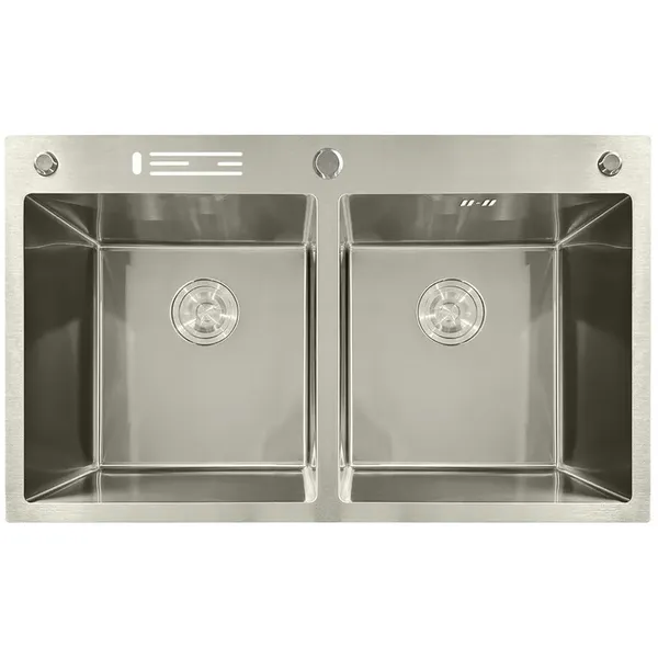 Мийка з нержавіючої сталі MIXXUS MH8350-DK NANO-SILVER (3.0/0.8) колір нержавійка (MI7052)