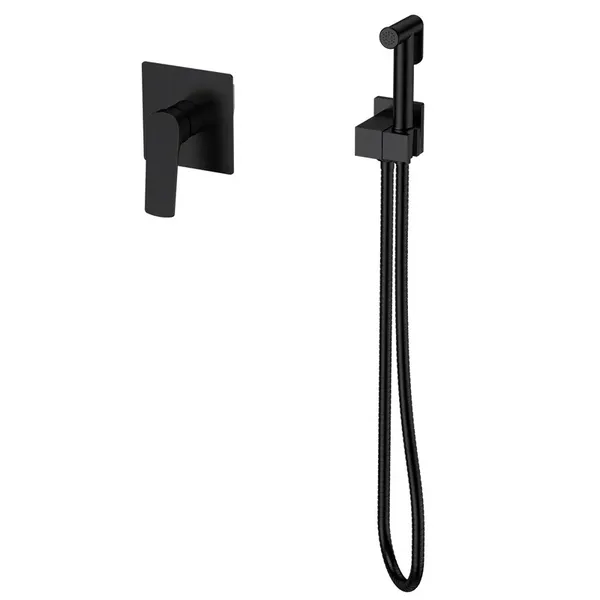 Змішувач для гігієнічного душу Mixxus Premium MONE 002 INNER Black вбудований з лійкою (MI6779)