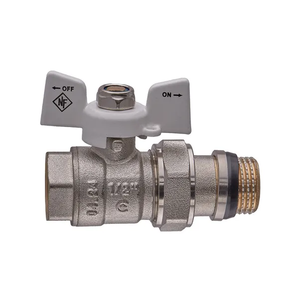 Кран кульовий з американкою Nolf classic NFC.963-06-1/2" FM ГШМ WHITE "антипротікання" (NF3160)