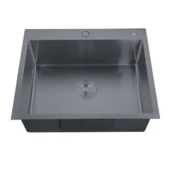 Мийка Zerix ZH5050-215 Nano-Black (3.0/0.8) з нержавіючої сталі (MX1582)