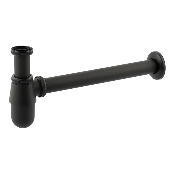 Сифон для раковини Champion SIPHON-01 BLACK без випуску (під донний клапан) без ревізії (Колір чорний) 1 1/4'' (AC3573)