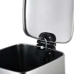 Відро для сміття з плавним закриттям квадратне Zerix Kubix-TC0106 SS Color 6л колір нержавійка (ZX5889)
