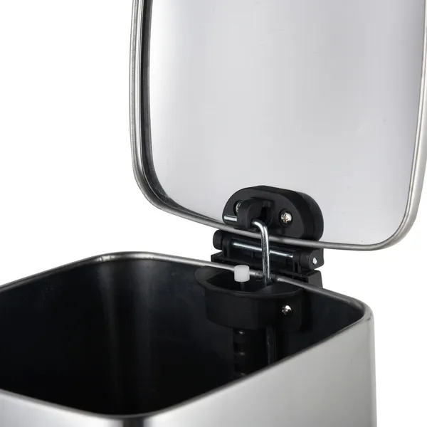 Відро для сміття з плавним закриттям квадратне Zerix Kubix-TC0108 SS Color 8л колір нержавійка (ZX5891)