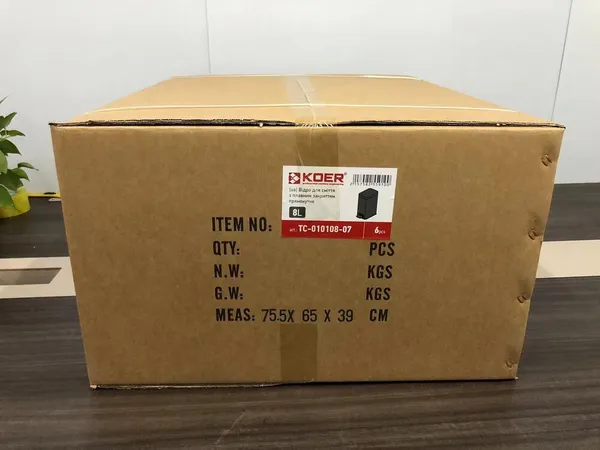 Відро для сміття з плавним закриттям прямокутне Koer TC-010108-07 8 л колір графіт (KR5591)