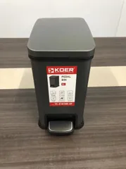 Відро для сміття з плавним закриттям прямокутне Koer TC-010108-07 8 л колір графіт (KR5591)