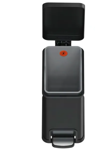 Відро для сміття з плавним закриттям прямокутне Koer TC-010108-05 8 л колір чорний (KR5593)
