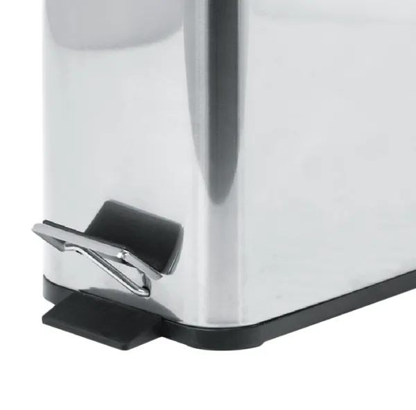 Відро для сміття з плавним закриттям прямокутне Zerix Sansa-TC0105 SS Color 5л колір нержавійка (ZX5893)