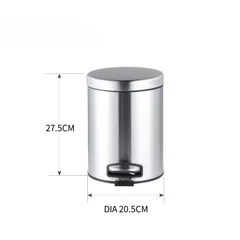 Відро для сміття з плавним закриттям кругле Mixxus Ellipse-TC0205 SS Color 5л колір нержавійка (MI7076)