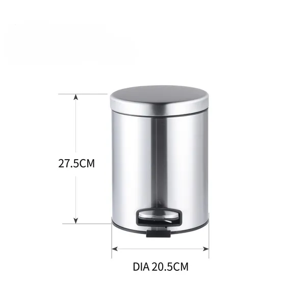 Відро для сміття з плавним закриттям кругле Mixxus Ellipse-TC0205 SS Color 5л колір нержавійка (MI7076)