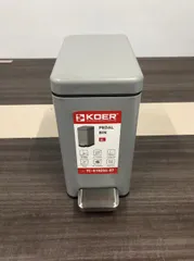 Відро для сміття з плавним закриттям прямокутне Koer TC-010206-07 6 л колір сірий (KR5596)