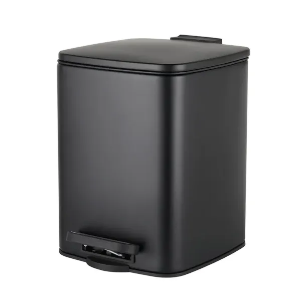 Відро для сміття з плавним закриттям квадратне Zerix Kubix-TC0106 Black 6 л колір чорний (ZX5890)