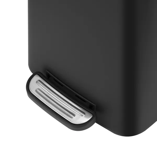 Відро для сміття з плавним закриттям квадратне Zerix Kubix-TC0108 Black 8 л колір чорний (ZX5892)