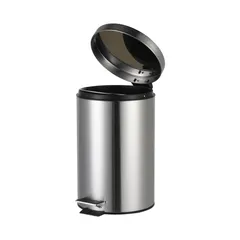 Відро для сміття з плавним закриттям кругле Zerix Solo-TC0205 SS Color 5л колір нержавійка (ZX5888)