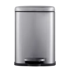 Відро для сміття з плавним закриттям прямокутне Mixxus Premium Style-TC0305 SS Color 5л колір нержавійка (MI7060)