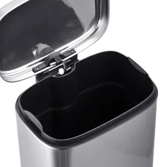 Відро для сміття з плавним закриттям прямокутне Mixxus Premium Style-TC0305 SS Color 5л колір нержавійка (MI7060)