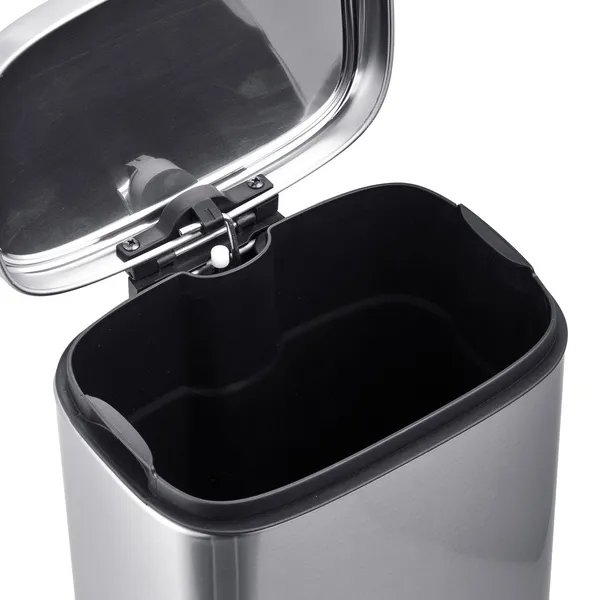 Відро для сміття з плавним закриттям прямокутне Mixxus Premium Style-TC0305 SS Color 5л колір нержавійка (MI7060)