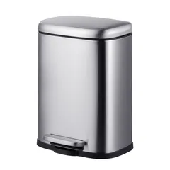 Відро для сміття з плавним закриттям прямокутне Mixxus Premium Style-TC0305 SS Color 5л колір нержавійка (MI7060)