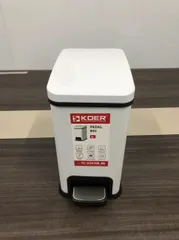 Відро для сміття з плавним закриттям прямокутне Koer TC-010108-08 8 л колір білий (KR5592)