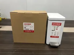 Відро для сміття з плавним закриттям прямокутне Koer TC-010206-08 6 л колір білий (KR5595)