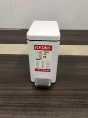 Відро для сміття з плавним закриттям прямокутне Koer TC-010206-08 6 л колір білий (KR5595)