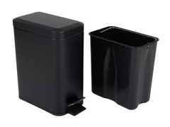 Відро для сміття з плавним закриттям прямокутне Zerix Sansa-TC0105 Black 5 л колір чорний (ZX5894)