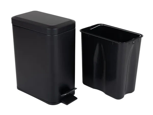 Відро для сміття з плавним закриттям прямокутне Zerix Sansa-TC0105 Black 5 л колір чорний (ZX5894)
