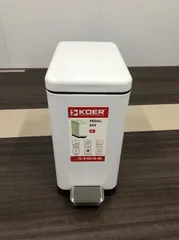 Відро для сміття з плавним закриттям прямокутне Koer TC-010210-08 10 л колір білий (KR5598)