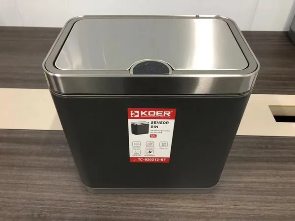 Відро для сміття сенсорне прямокутне Koer TC-020212-07 12 л колір графіт (KR5585)