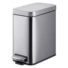 Відро для сміття з плавним закриттям прямокутне Mixxus Premium Quadro-TC0105 SS Color 5л колір нержавійка (MI7062)