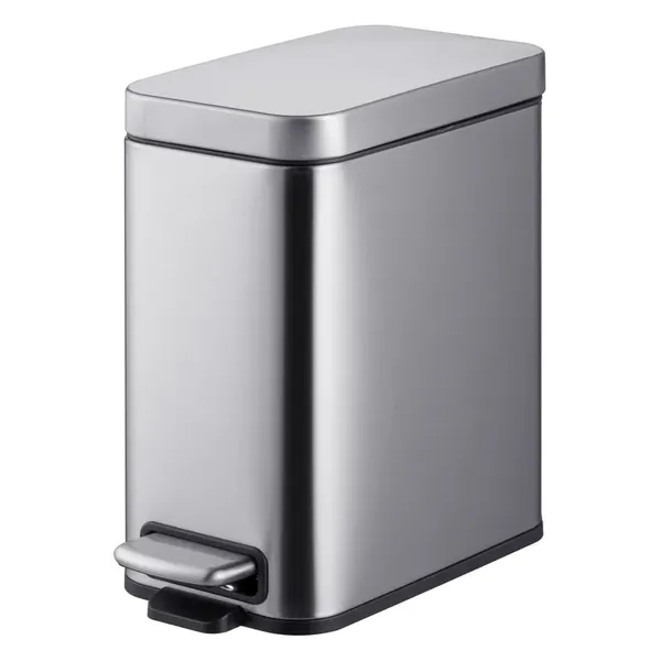 Відро для сміття з плавним закриттям прямокутне Mixxus Premium Quadro-TC0105 SS Color 5л колір нержавійка (MI7062)