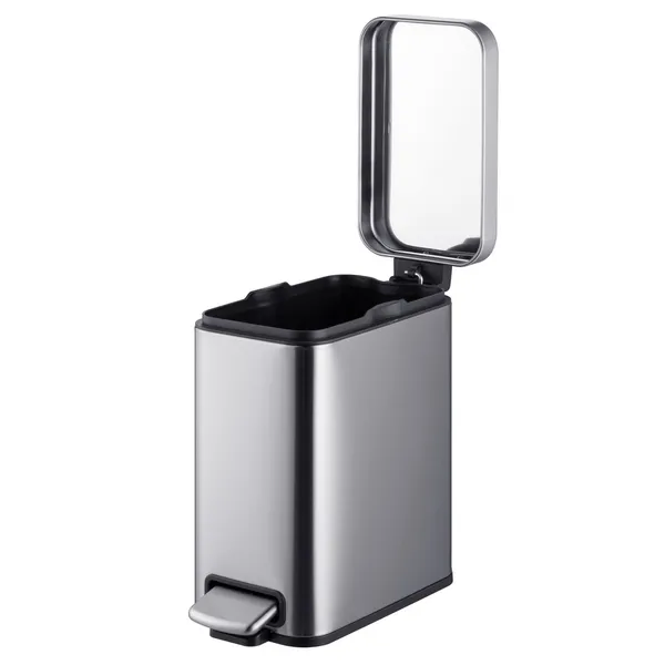 Відро для сміття з плавним закриттям прямокутне Mixxus Premium Quadro-TC0105 SS Color 5л колір нержавійка (MI7062)