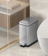 Відро для сміття з плавним закриттям прямокутне Koer TC-010206-02 6 л колір нержавійка (KR5594)