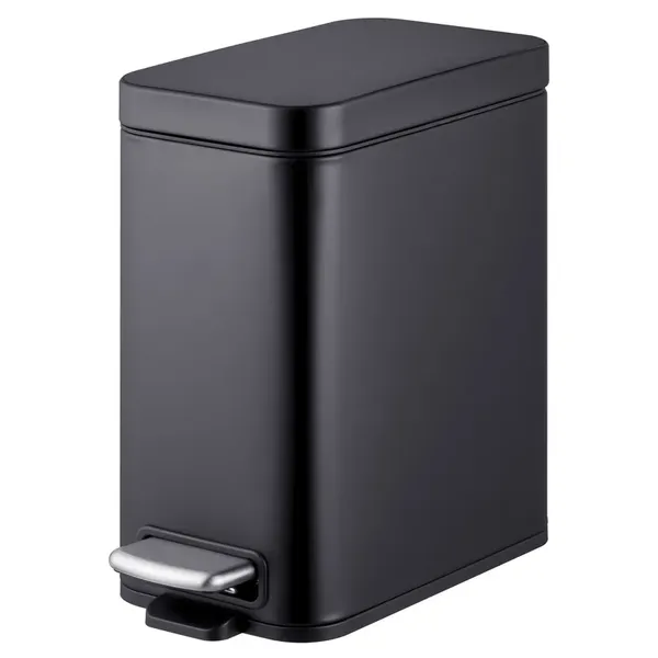 Відро для сміття з плавним закриттям прямокутне Mixxus Premium Quadro-TC0105 Black 5 л колір чорний (MI7061)