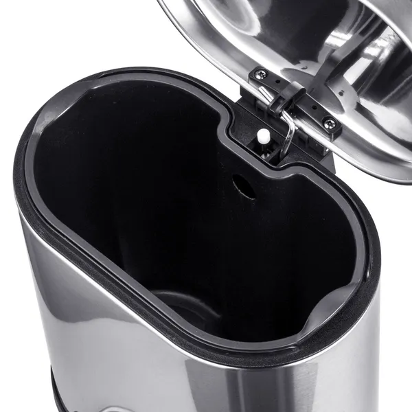 Відро для сміття з плавним закриттям овальне Mixxus Premium Topper-TC0205 SS Color 5л колір нержавійка (MI7059)
