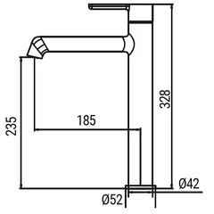 Змішувач для умивальника високий Koer KB-11029-12 Колір матове золото (KR5502)