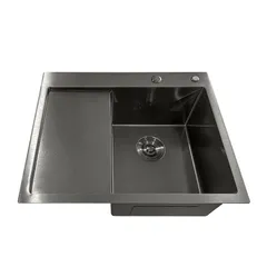 Мийка з нержавіючої сталі Mixxus MH6350R Nano-Black (3.0/0.8) колір графіт (MI7047)