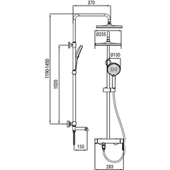 Душова колонна зі змішувачем Koer KB-56029-01 3 функції, колір хром (KR5481)