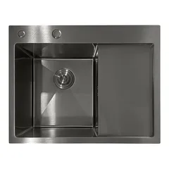 Мийка з нержавіючої сталі Mixxus MH6350L Nano-Black (3.0/0.8) колір графіт (MI7045)